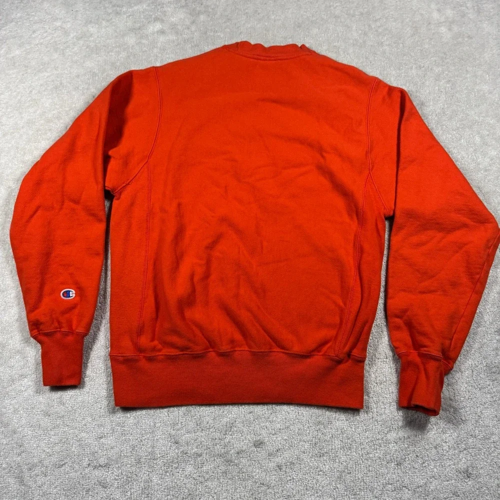 Champion Sweatshirt Mens Small Orange Reverse Weave GF569 MXK Pullover Crewneck